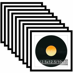 lot 7925 image: JCJMY Vinyl Record Frame 12.5x12.5 with 10x10 Mat Black 9 Pack