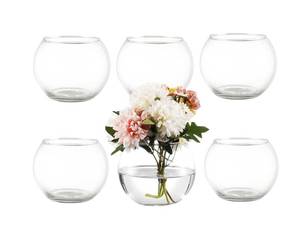 lot 7929 image: MARTAGE Clear Round Glass Flower Vases Set of 6