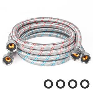lot 7933 image: KEOKLE Washing Machine Hoses, 8 FT 34 Stainless Steel, 2 Pack