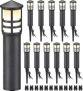 lot 7936 image: SUNVIE 12-Pack Low Voltage Landscape Pathway Lights 3W 3000K 12-24V Wired  Retail $174.99