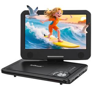 lot 7941 image: ieGeek Portable DVD Player 10.5-Inch HD Swivel Screen Black