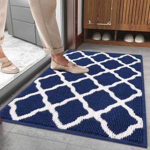 lot 7942 image: SHACOS Indoor Door Mat 24x36 Washable Non Slip Navy Blue