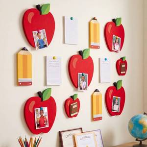 lot 7944 image: YooNotee Felt Bulletin Board Set 12 Pcs Self-Adhesive Apple Notebook Pencil