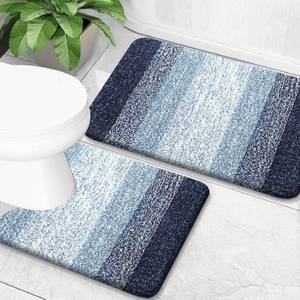 lot 7967 image: OLANLY Microfiber Bathroom Rug Set 2 Piece Bath Mats Airy Blue