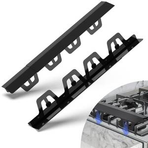 lot 8011 image: BEOSUO Stove Gap Cover Stainless Steel Adjustable 13.8-27.5 Inch Black 2 Pack