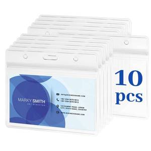 lot 8049 image: BLEUM CADE ID Badge Holder Horizontal Clear Plastic 3.35 x 3.94 in 10 Pcs