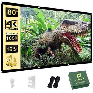 lot 8052 image: AAJK Outdoor Projector Screen 80 Inch 169 Portable Anti-Crease