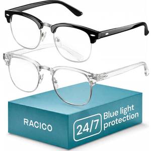 lot 8053 image: Racico Blue Light Blocking Glasses Semi-Rimless Clear Lens Unisex