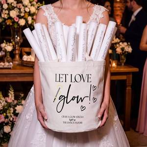 lot 8057 image: Yungyan Wedding Storage Basket 16 Inch Ivory Canvas With Handles
