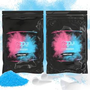 lot 8065 image: POPUPARTY Gender Reveal Powder Blue 2lb Black-Out Bags Pack of 2