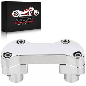 lot 8093 image: TDZ Moto Chrome Handlebar Risers 1.25 Inch 2 Inch Rise Harley Softail Dyna