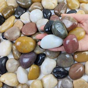 lot 8095 image: FANTIAN River Rock Pebbles 5 lbs 1-2 Inch Aquarium Rock