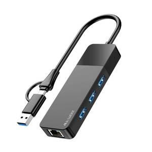 lot 8102 image: ALL-LUCKY USB to Ethernet Adapter 3-Port USB 3.0 Hub 1000Mbps RJ45