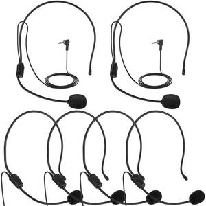 lot 8118 image: Konohan 6 Pack Wired Headset Microphone 3.5mm Black