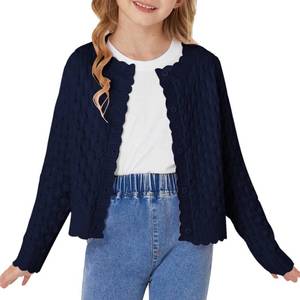 lot 8123 image: Grace Karin Girls Cardigan School Uniform Button Down Knit Sweater Navy 10Y