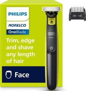 lot 8153 image: Philips Norelco OneBlade 360 Hybrid Face Trimmer & Shaver, 5-in-1 Comb