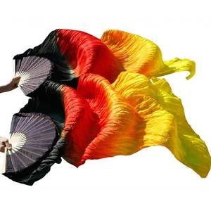 lot 8185 image: SNOWAQUA Belly Dance Faux Silk Veil Fans 1 Pair 35.4 x 70.8 in Style10