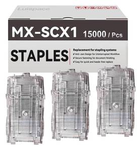 lot 8425 image: Luispace Staple Cartridge 3-Pack 5000 Staples Compatible with Sharp MX-SCX1