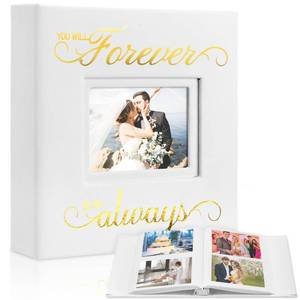 lot 8447 image: Dunzoom Wedding Photo Album 200 4x6 Leather Front Window