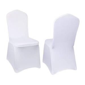 lot 8455 image: Yahpetes Banquet Chair Covers White Polyester Spandex Slipcover Flat Front