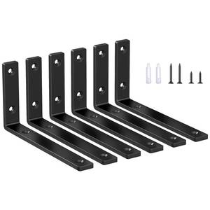 lot 8460 image: LSK 6 Pcs L Shelf Bracket 6 In x 3 In 0.197 In Thick Black