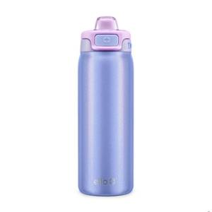 lot 8469 image: Ello Kids Pop & Fill Stainless Steel Water Bottle 18 oz Purple Holo