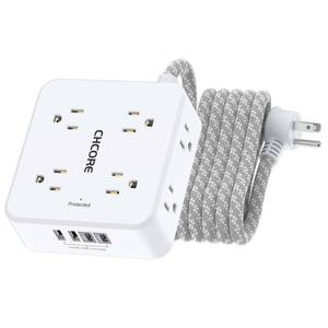 lot 8473 image: CHCORE Surge Protector Power Strip 10 Ft Extension Cord 8 Outlets 4 USB Ports