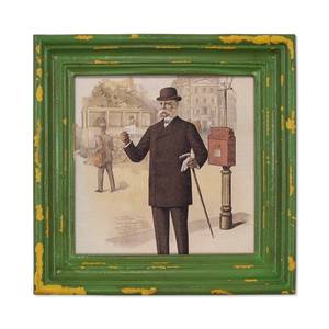 lot 8477 image: Simons Shop 4x4 Vintage Picture Frame, Distressed Green, Wall & Tabletop