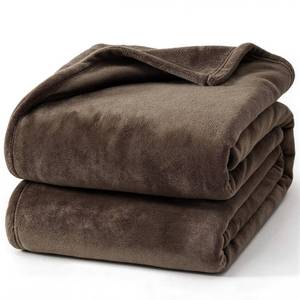 lot 13164 image: Hansleep Brown Flannel Fleece Throw Blanket
