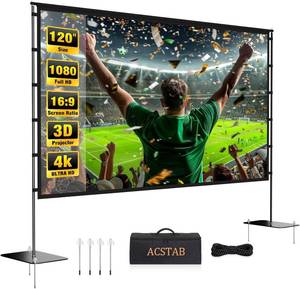 lot 13181 image: ACSTAB Outdoor Projector Screen with Stand 120 Inch 169