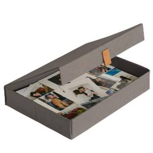 lot 13196 image: ZICOTO Photo Storage Box with Lid, Linen, 14 x 10.8 x 2.5 In