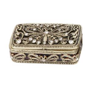 lot 13205 image: Bordorsse Mini Metal Trinket Jewelry Box 2.9 x 1.7 x 1.7 Inch