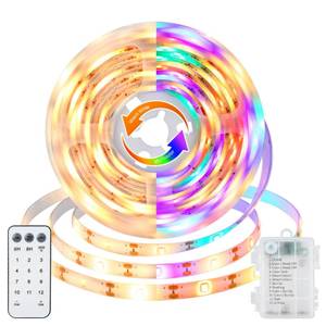 lot 13219 image: Echosari LED Strip Lights 10 Ft 108 LED Dual Color Changing Battery Operated