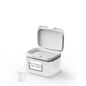 lot 13235 image: LivLab Mker Airtight Dog Food Storage Container 5 lb White