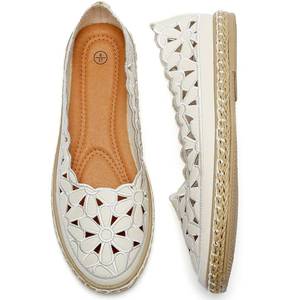 lot 13246 image: HEAWISH Womens Espadrille Ballet Flats Loafers White Size 7.5