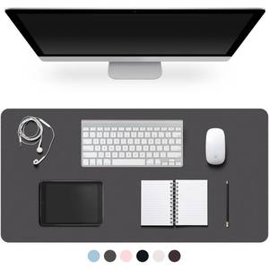lot 14270 image: CADONO Leather Desk Pad Protector Non-Slip 23.6 x 13.7 Inch Dark Gray
