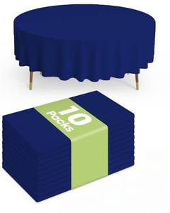lot 14272 image: Pureegg Navy Blue Disposable Plastic Table Cloth 54 x 108 Inch 10 Pack