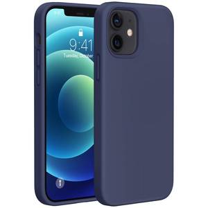 lot 14306 image: Miracase Liquid Silicone Phone Case for iPhone 12 and iPhone 12 Pro Dark Blue