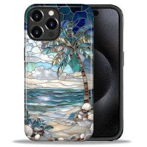 lot 14313 image: Flivro Hybrid Phone Case for iPhone 16 Pro Shockproof Beach Palm Tree