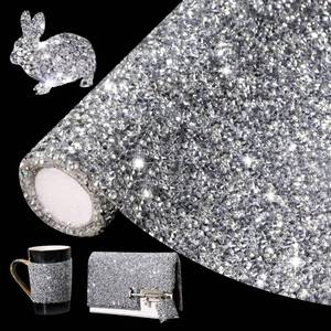 lot 14346 image: Locacrystal Silver Self-Adhesive Rhinestone Sticker Sheet 9.4 x 15.8 In