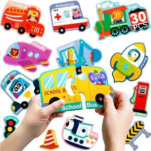 lot 14361 image: Dotimo Kids Vehicle Pairing Magnetic Puzzle 30 Pcs