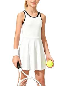 lot 14422 image: CharmWM Girls Athletic Tennis Dress with Matching Shorts Racerback Light Blue Sz. 160