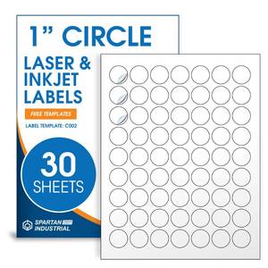 lot 14430 image: Spartan Industrial 1 Circle Labels for Laser & Inkjet, C002