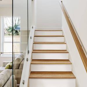 lot 14446 image: funlife Self-Adhesive Vinyl Stair Riser Stickers 47.24 x 7.09 White 13 Pack