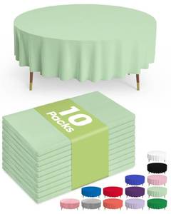 lot 14448 image: Pureegg Sage Green Disposable Plastic Table Cloth 54 x 108 In 10 Pack