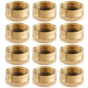 lot 14457 image: Carbbia Brass Garden Hose End Cap 34 Inch Female 12 Pack
