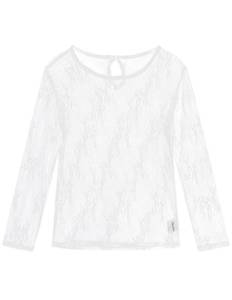 lot 14468 image: Noomelfish Girls Lace Long Sleeve Layering Top Floral White Size 7-8 Years