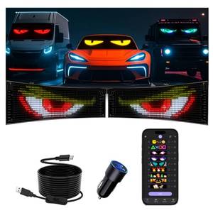 lot 19135 image: JDVOOTD Animated LED Eyes Car Windshield Display 2PCS 19x5in