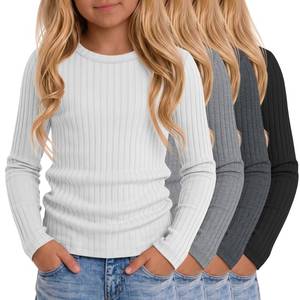lot 19141 image: YooAurvox Teen Girls Long Sleeve Fitted Shirts 2 Pack 11-12Y 2 Colors (WHITE AND GREY ONLY)