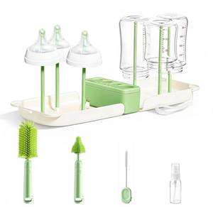 lot 20388 image: Lijroavy 7-in-1 Travel Baby Bottle Cleaner Kit with Storage Case Green